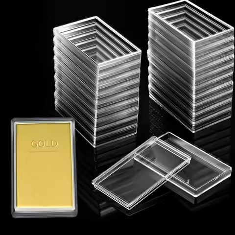 1/3Pcs Silver Bar Holder Case Square Medal Coin Storage Container Transparent Golden Bars Case Clear