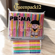 [500 PCS] 620 MIX COLOR STRAWS l 620 POINTED STRAWS l FUSSIA COLOR STRAWS
