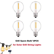 PowJen Solar G40 Led String Light Replacement Bulb 1W Plastic Shatterproof Globe Ball Lamp E12 Base 