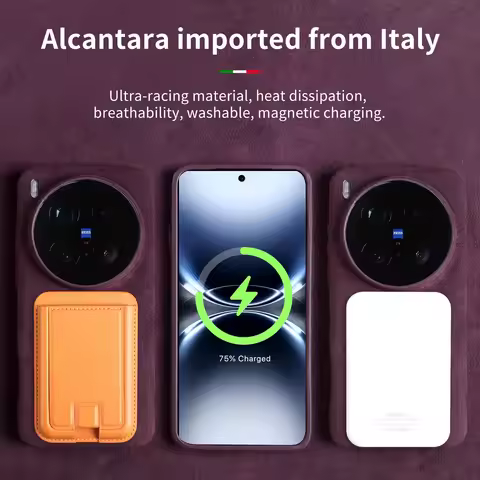 Full Coverage Magnetic for ALCANTARA Case For Vivo X300Pro X200Ultra X90Pro X80 for Magsafe Artifici