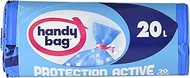 Handy Bag - 20 x 20 Litre Bin Bags with Seal - Anti Bacterial - 45 x 50 cm - Blue/Opaque