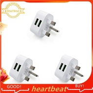 [Hot-Sale] 3PCS USB Plug UK Dual USB Charger Plugs Adaptor 12W 3 Pin Mains Charge Head 5V 2A Adaptor