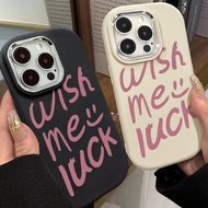 Lucky Minimalist Font Phone Case Compatible for IPhone 7 8 Plus 11 13 12 14 15 Pro Max XR X XS Max SE 2020 Large Hole Frame Silicone Soft Case All Inclusive