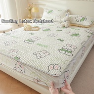 Cooling Latex Bedsheet High Quality Ice Silk Fitted Bedsheet Skin-Friendly Breathable Mattress Cover