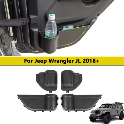 Front Rear Door Organizer Tray For 2018 2019 2020 2021 2022 2023 Jeep Wrangler JL 4XE JLU Rubicon Sp