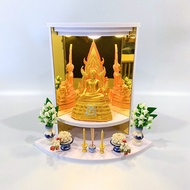 หิ้งพระมินิมอล ดีไซน์สะดุดตาด้วยการสะท้อนจากกระจกเงาทอง และไฟ LED เปลี่ยนสีได้ รุ่น Q11