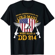 Never Underestimate An Old Man Who Has A Dd-214 Alumni Gift T-Shirt