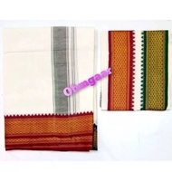 MEN CREAM  COTTON VESTI  & THUNDU SET