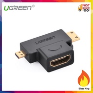 UGREEN 2 in 1 Mini HDMI and Micro HDMI Male to HDMI Female Adapter 1080P High Definition Multimedia Interface GoPro