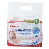 Pigeon Baby Wipes 99% Pure Water, 82's x 3   (exp 7/2020 )