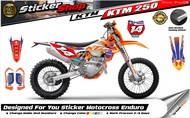 สติ๊กเกอร์ KTM 250 เคลือบเงาแท้ 100 % คุณภาพดี 1 ชุด เคลือบใสกันรอยขีดข่วนแบบหนาอยางดี สติ๊กเกอร์