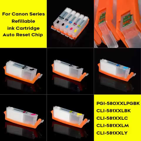 PGI-580 CLI-581 Refill Cartridge With Permanent Chip For Canon TR7550 TR8550 TS6150 TS6151 TS6250 TS