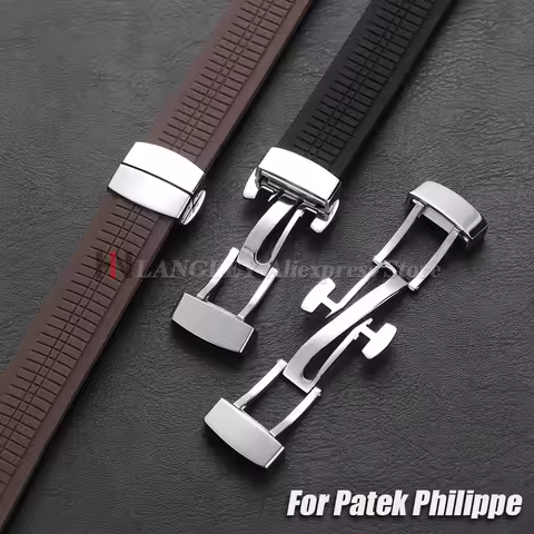Watch Buckle 16mm 18mm For Patek Philippe Silicone 5164A 5167A 5168A Aquanaut Stainless Steel Foldin