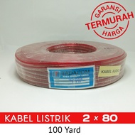 Kabel Listrik / Audio Transparan 2 x 80 Panjang 100 Yard