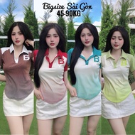 Women's Polo T-shirt with Ribbed Fabric 45- 90Kg Bigsize - B.1412