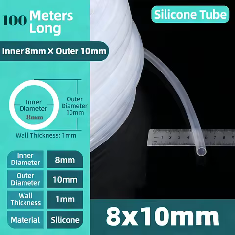 328 feet Silicone Hose 4/6/8mm Transparent Food Grade Flexible High-temp Tube Pipe for Home Brewing 