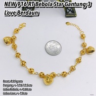 NEW GOLD 916 BRACELETS Rantai Tangan BEBOLA, PANDORA CHARM, MESIN BALL 8g 9g 10g 15g 191025 #SH201