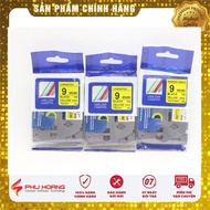[Combo of 3 boxes] Printed labels Tz2-621, width 9mm* length 8m, black letters on yellow background,