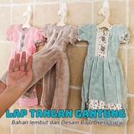 AZ LAP TANGAN BELUDRU LUCU MODEL BAJU DRESS HANDUK GANTUNG DAPUR