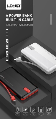 [Genuine] LDNIO PL2014 20000mAh fast charger USB Li-Polymer Slim Powerbank with output port For Xiaomi iPhone Mobile Phone