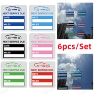 JOY Self-adhesive Next Service Due Sticker Sheet 5x5cm Waterproof Date Miles Car Window Easy-Peel Re