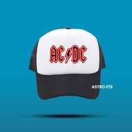 MERAH Mesh Hat Trucker Hat Red ACDC Screen Printed Hat for Men and Women Premium