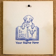 Custom Name Ex Libris Book Stamp SE-88 | Labrador Dog Design | Library Stamp