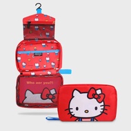 Santio Hello Kitty กระเป๋าถือติดผนัง กระเป๋าใส่เครื่องสำอางค์การ์ตูนแบบพกพาความจุขนาดใหญ่แขวนได้ kad