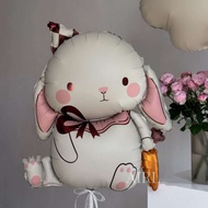 Forest animal Happy Easter 35 inches Matte Bow Rabbit Carrot party decoration aluminum foil balloon 