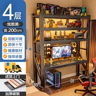 Rak Boleh Laras Meja Komputer Meja Permainan DIY dengan Rak Paparan Papan Pegboard Rak Penyimpanan B