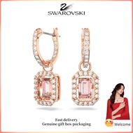 ♈Swarovski♈ Womens Fashion Earrings Rose gold octagonal cut pink crystal gemstone Una earrings Valen