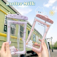 Cute Waterproof Phone Case Phone Bag Cartoon Rabbit Shockproof Transparent with Strap Lanyard Universal for iPhone 11 12 13 PRO