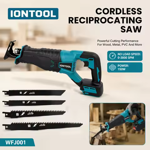 IONTOOL 3000SPM Brushless Cordless Reciprocating Saw 18V Power Tool for Wood Cutting and Home DIY Re