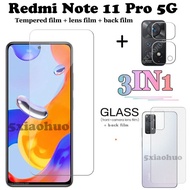 (3 in 1) Xiaomi Redmi Note 11 Pro 5G Tempered Glass Screen Protectors Redmi Note 11 11S transparent tempered glass film