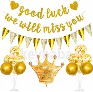 #220 "good luck we will miss you" Farewell Balloon Party Decoration Set, Farewell Retirement Party D