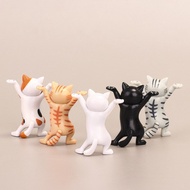 Mainan figur kucing menari, dekorasi kue boneka mainan kapsul kucing