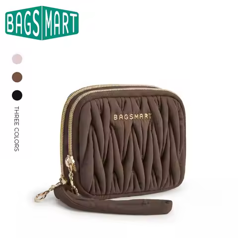 Women's Wallet BAGSMART BAGSMART Women's Fashion Zipper Wallet Short Bifold Buckle Coin Purse Multi-