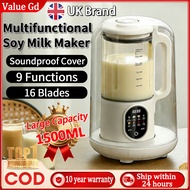 WIFER 1.5L Soymilk Maker Cooking Machine Fresh Nutrients Locked,Cellular Energy Boosted 8 Preset Men