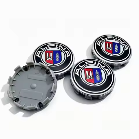 4pcs Alpina Logo Emblem Car Wheel Center Caps 68MM Clips 65MM Wheels Hub Cap Rim Hubcaps Dust Cover 