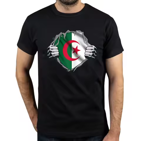 Funny Algeria Algerian Flag Pround T Shirts Graphic Cotton Streetwear Short Sleeve Birthday Gifts Su