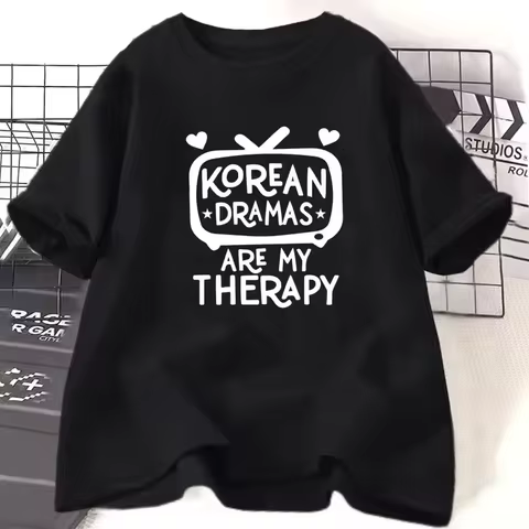 K-Drama T-shirt Women's Korean Drama T-shirt Short Sleeve T-shirt Women's Street Casual Women's T-sh