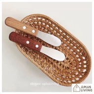 Jam Knife Butter Spreader Ins Wooden Handle Knife Stainless Steel Jagged Knives Butter Knife Pisau M