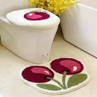 1pc Cute Cherry Toilet Seat Cover, 40*48cm (15.7*18.9in), Soft & Comfortable Bathroom Toilet Seat Li