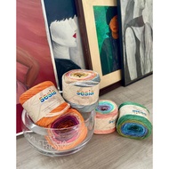 Roll of colorful cotton yarn, colorful summer yarn, Sesia Iride organic cotton yarn