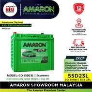 [Professional Replacement] 55D23L | AMARON GO Series | XV, Preve, Camry, Xtrail, Estima, Vellfire | Car Battery Bateri