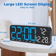 TIMESS Large Digital Alarm Wall Clock, Large LED/dual Alarm/brightness Adjustment/date/daylight Savi