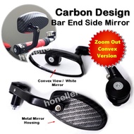 Carbon Convex Oval bar end side mirror Handlebar rearview mirror Motorcycle ebike Bicycle Motorbike