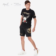 ED HARDY MEN’S PRINT & RHINESTONE ROUND NECK TEE BLACK REBEL ROCKERS
