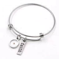 Christian Faith Bangle, Faith In Christ Bangle Religious Charms bracelet