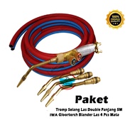 LENGKAP Paket Alat Las Selang Las Double Merah Biru 5 Meter TROMP Dan Gloor Torch Blander Stang Las 